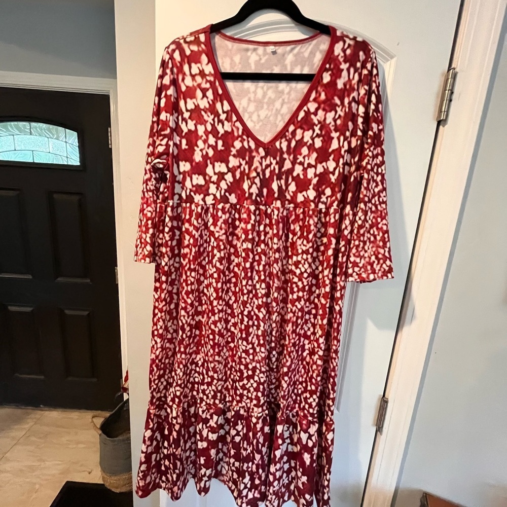 Chic Red and White Dress